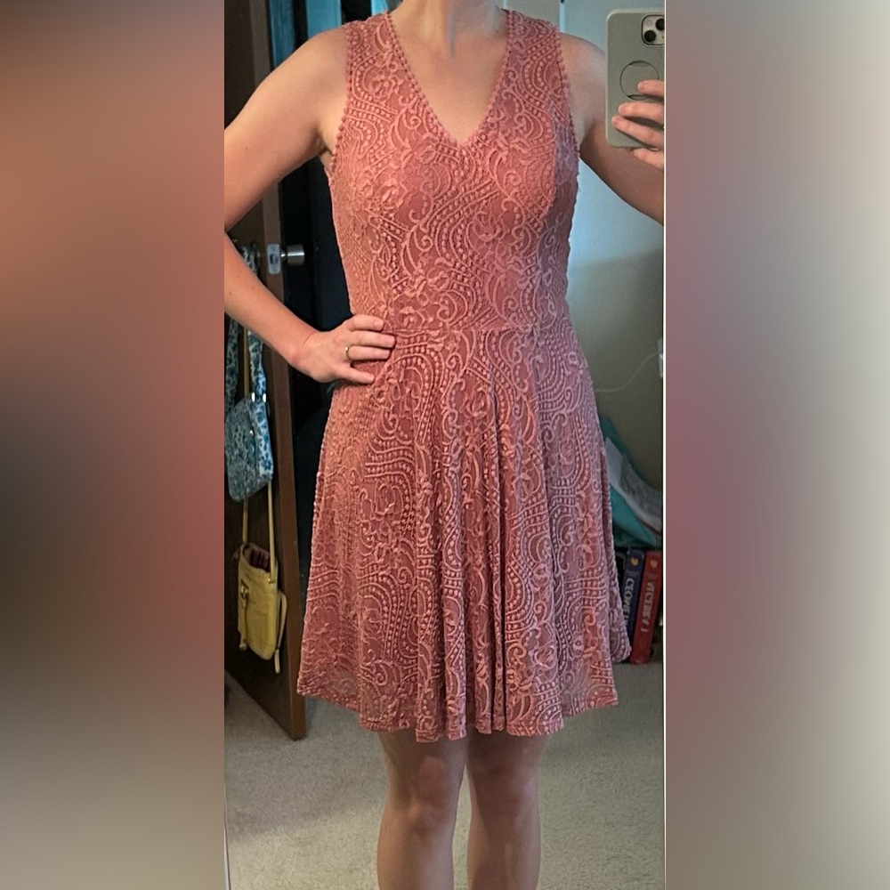 Francesca’s pink lace dress, size M